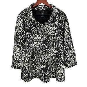 NEW NWOT Ali Miles Sz Large Wearable Art Winter Unique Blouse Shirt Top Artsy